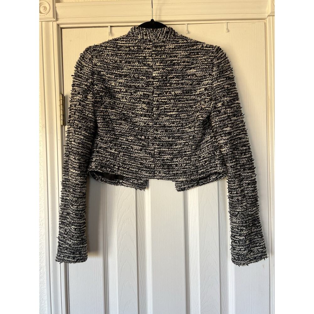 Alice + Olivia Tweed Crop Black & White Blazer Size 2 Small - Picture 3 of 9